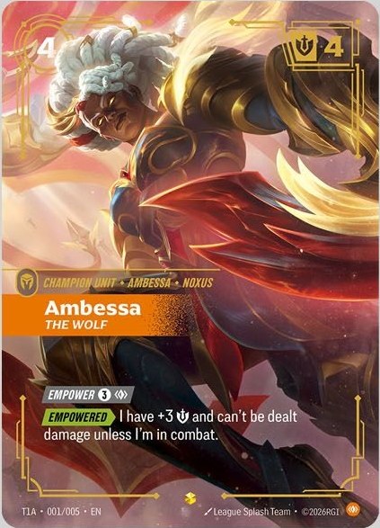 Ambessa, The Wolf 的玩家套組卡面插畫