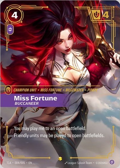 Miss Fortune, Buccaneer 的玩家套組卡面插畫