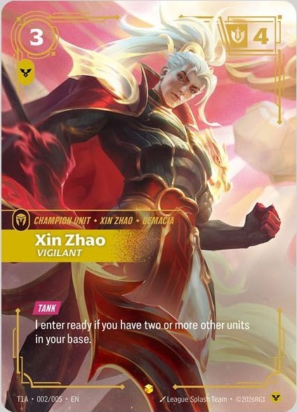 Xin Zhao, Vigilant 的玩家套組卡面插畫