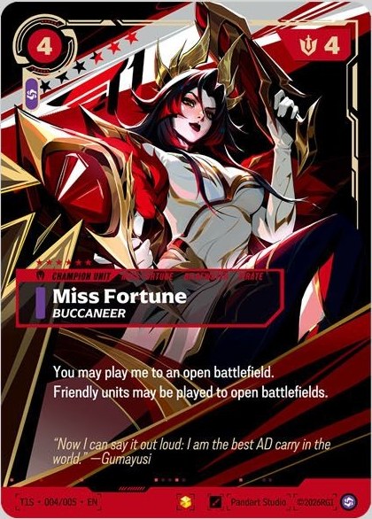 Miss Fortune, Buccaneer 的簽名版卡面插畫