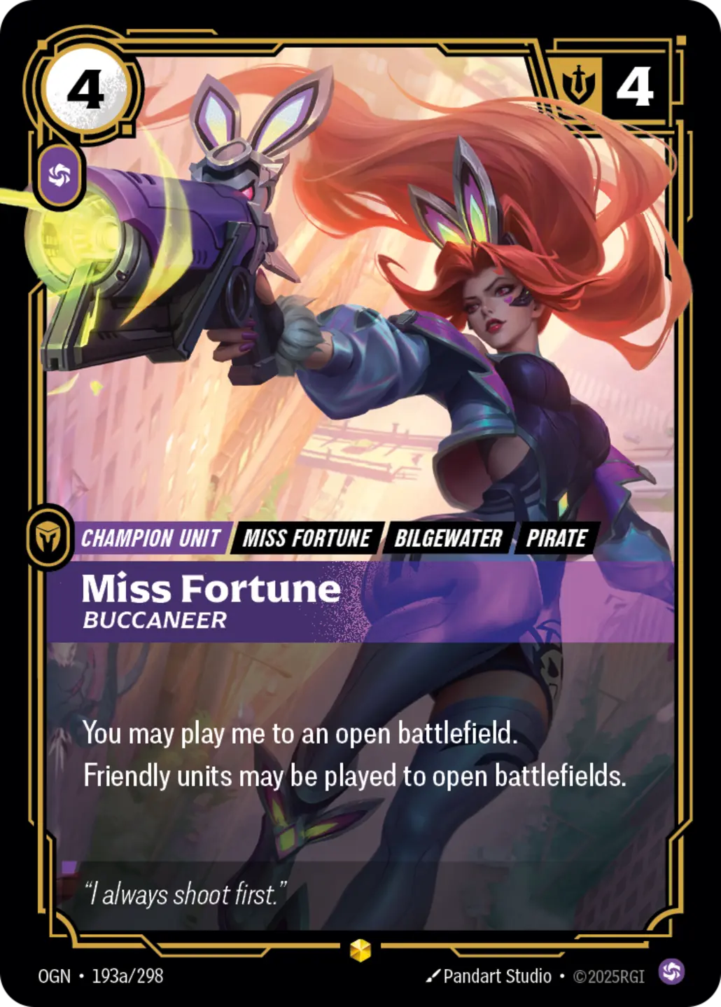 Miss Fortune, Buccaneer 的原始印刷卡面